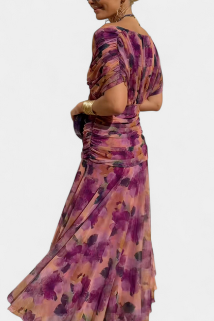 Alondra | Vestido largo con estampado floral y escote en V